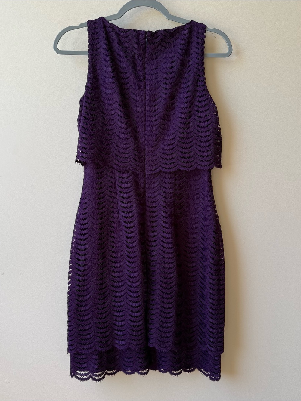 American Living Deep Purple Lace Overlay Mini Dress - Picture 2 of 5